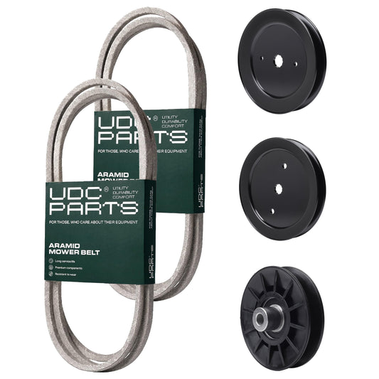 Products -  UDC Parts Mower Kit / Belt 130969 + Belt 197253 + Pulley 129861 + Pulley 195945 + Pulley 532194326 / Fits Husqvarna TS142