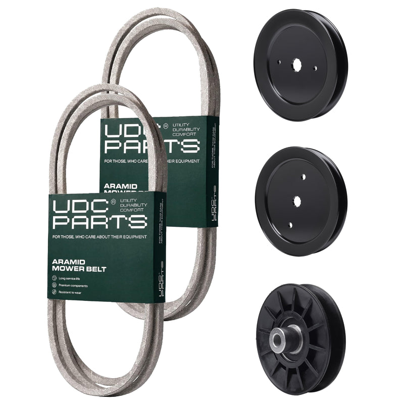  UDC Parts Mower Kit / Belt 130969 + Belt 144959 + Pulley 129861 + Pulley 195945 + Pulley 532194326 / Fits Jonsered LT2218A