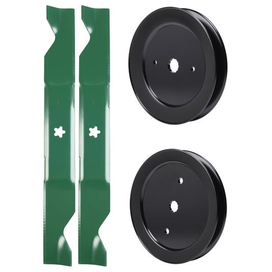 test -  UDC Parts Mower Kit / Pulley 129861 + Pulley 195945 + 2 Pack Blades 405380 / Fits Husqvarna RZ4219