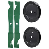 test -  UDC Parts Mower Kit / Pulley 129861 + Pulley 195945 + 2 Pack Blades 405380 / Fits Husqvarna RZ4219
