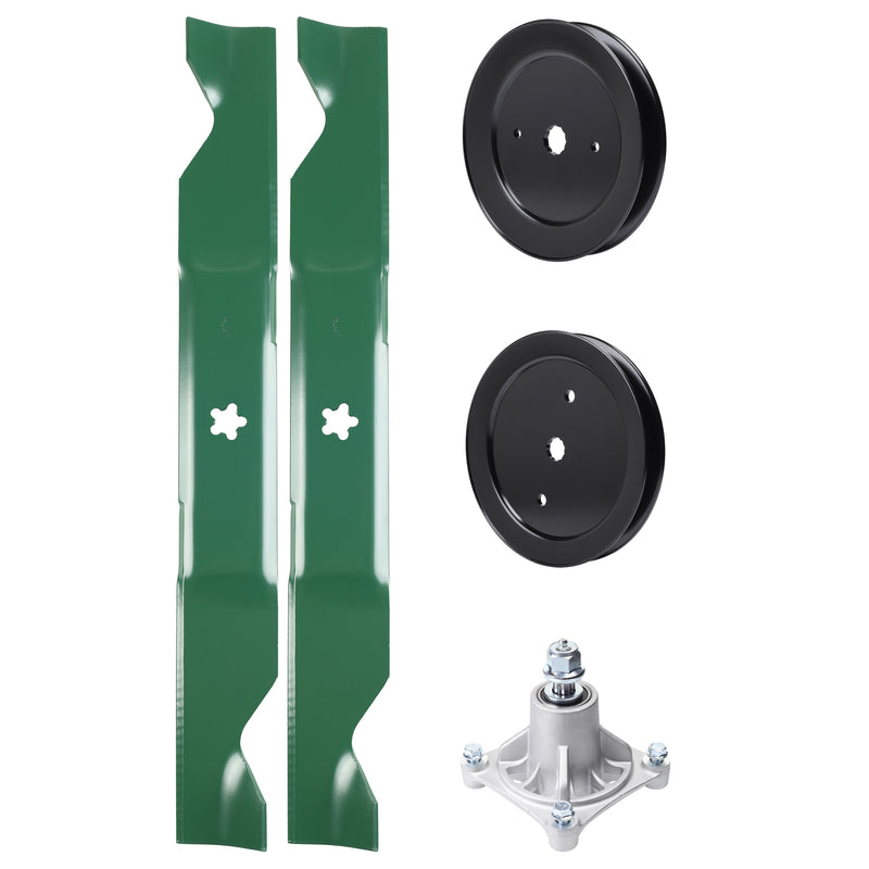 Products -  UDC Parts Mower Kit / Pulley 129861 + Pulley 195945 + Spindle 532174356 + 2 Pack Blades 405380 / Fits Husqvarna RZ4219