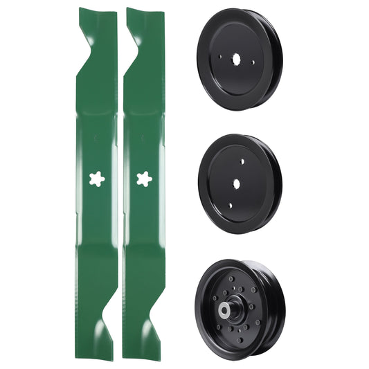test -  UDC Parts Mower Kit / Pulley 129861 + Pulley 195945 + Pulley 532196106 + 2 Pack Blades 405380 / Fits Husqvarna RZ4219