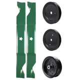 test -  UDC Parts Mower Kit / Pulley 129861 + Pulley 195945 + Pulley 532196106 + 2 Pack Blades 405380 / Fits Husqvarna RZ4219