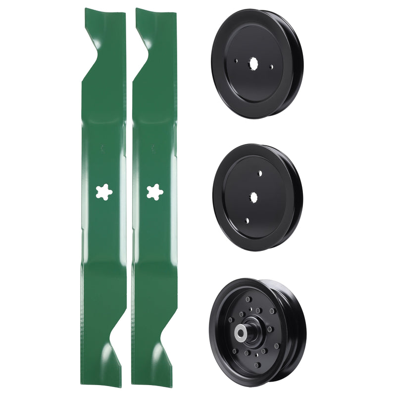 test -  UDC Parts Mower Kit / Pulley 129861 + Pulley 195945 + Pulley 532196106 + 2 Pack Blades 405380 / Fits Husqvarna RZ4219