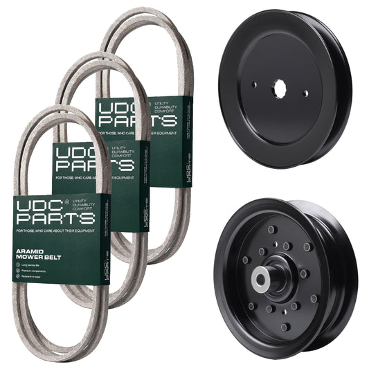 Products -  UDC Parts Mower Kit / Belt 130969 + Belt 140218 + Belt 144959 + Pulley 129861 + Pulley 532196106 / Fits Husqvarna LOYTH20F42T YTH20F42T YTH2242T