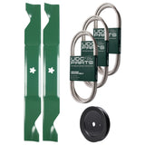  UDC Parts Mower Kit / Belt 130969 + Belt 140218 + Belt 144959 + Pulley 129861 / Fits Husqvarna LOYTH20F42T LTH152 LTH1842 YTH150 YTH1542 XP YTH180 YTH20B42T YTH20F42T YTH2242T