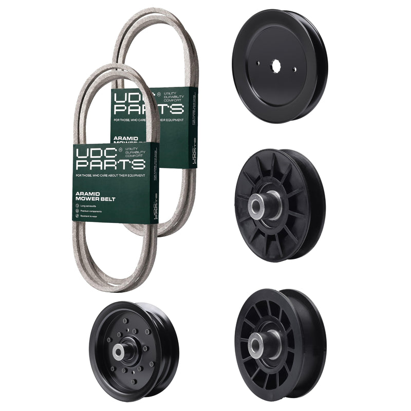 Products -  UDC Parts Mower Kit / Belt 130969 + Belt 140218 + Pulley 129861 + Pulley 532194326 + Pulley 532196106 + Pulley 532194327 / Fits Statesman SOGT26H54