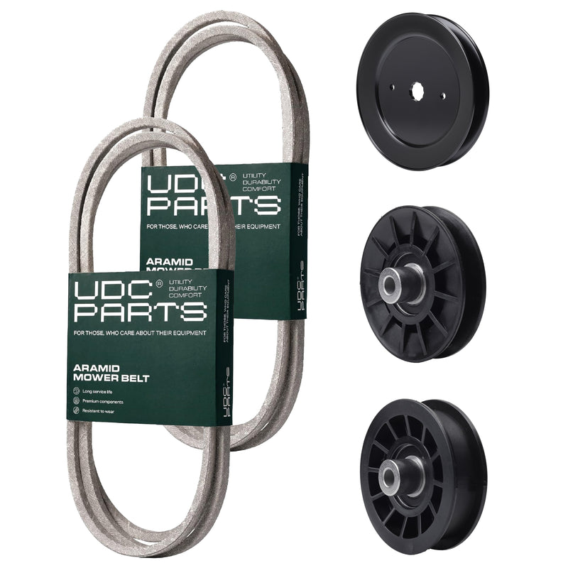 Products -  UDC Parts Mower Kit / Belt 130969 + Belt 140218 + Pulley 129861 + Pulley 532194326 + Pulley 532194327 / Fits Statesman SOGT26H54