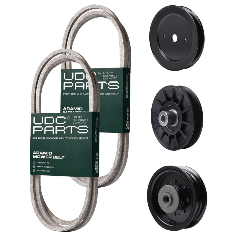 Products -  UDC Parts Mower Kit / Belt 130969 + Belt 405143 + Pulley 532129861 + Pulley 532194326 + Pulley 532196104 / Fits Husqvarna YTH2242TDF