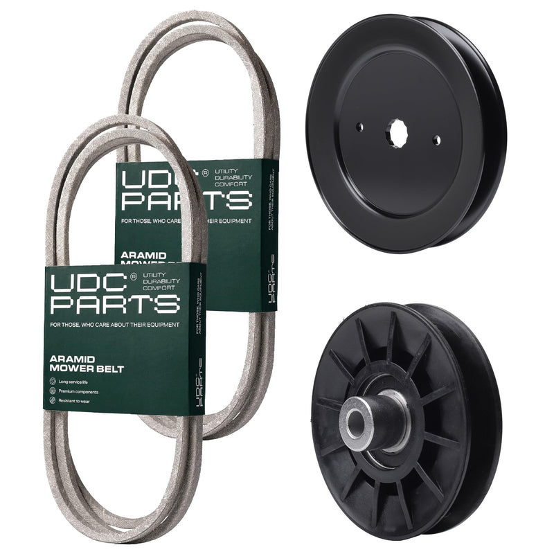  UDC Parts Mower Kit / Belt 130969 + Belt 140218 + Pulley 129861 + Pulley 532194326 / Fits Statesman SOGT26H54