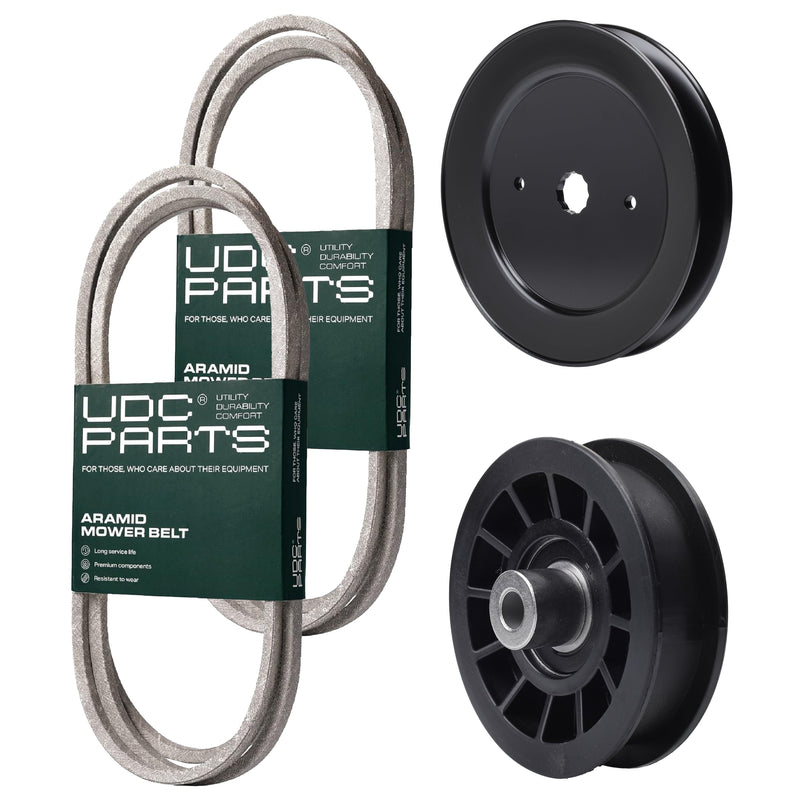  UDC Parts Mower Kit / Belt 130969 + Belt 140218 + Pulley 129861 + Pulley 532194327 / Fits Statesman SOGT26H54