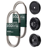 Products -  UDC Parts Mower Kit / Belt 130969 + Belt 140218 + Pulley 129861 + Pulley 532196106 + Pulley 532194327 / Fits Statesman SOGT26H54