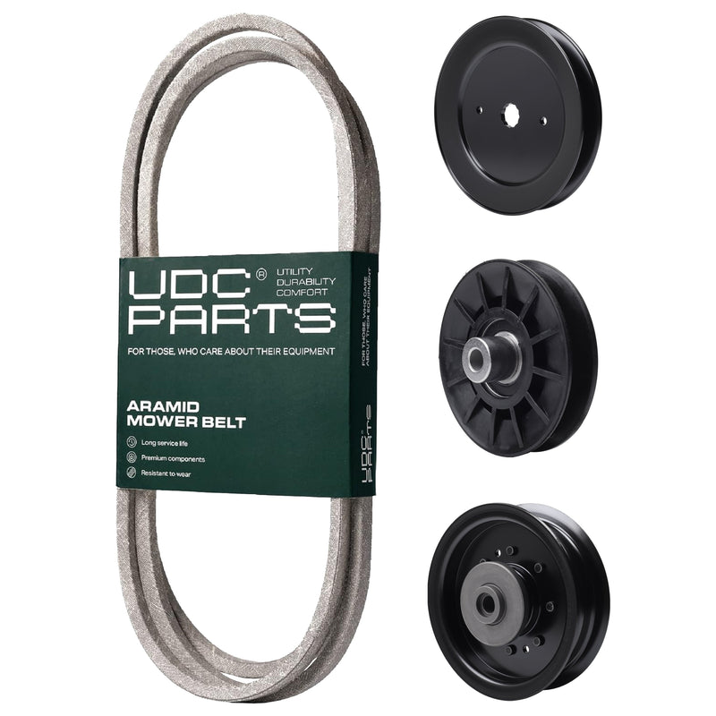  UDC Parts Mower Kit / Belt 405143 + Pulley 532129861 + Pulley 532194326 + Pulley 532196104 / Fits Husqvarna YTH2242TDF