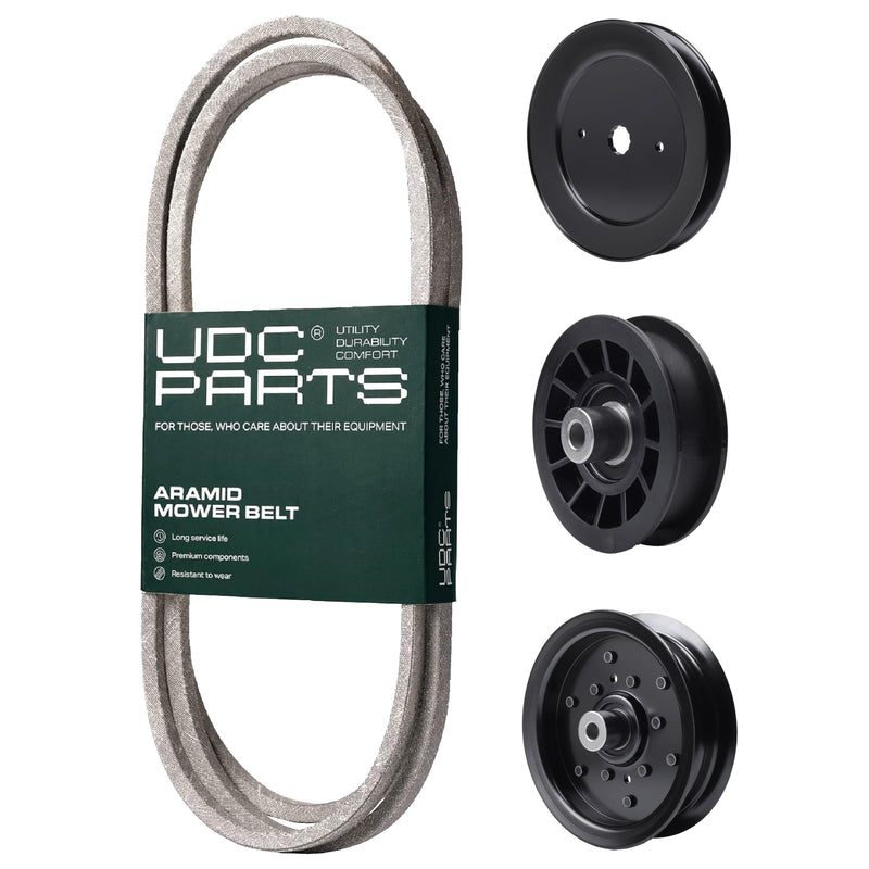 Products -  UDC Parts Mower Kit / Belt 130969 + Pulley 129861 + Pulley 532196106 + Pulley 532194327 / Fits Statesman SOGT26H54