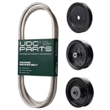 Products -  UDC Parts Mower Kit / Belt 130969 + Pulley 532129861 + Pulley 532196104 + Pulley 532196106 / Fits Husqvarna YT42DXL YT42DXLS YTH2642TDF