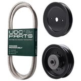 Products -  UDC Parts Mower Kit / Belt 130969 + Pulley 532129861 + Pulley 532196104 / Fits Husqvarna TS348 YT42DXL YT42DXLS YT42XLS YT48XLS YTH2242TDF YTH2242TDRF YTH2242TF YTH22V42LS YTH23V42LS YTH24V42LS
