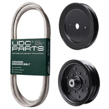  UDC Parts Mower Kit / Belt 140218 + Pulley 129861 + Pulley 532196106 / Fits Husqvarna GTH2654T GTH26K54T LGT2554 LOYTH20F42T YTH2042 XP YTH20F42T YTH2242T YTH2454T YTH2754 XP