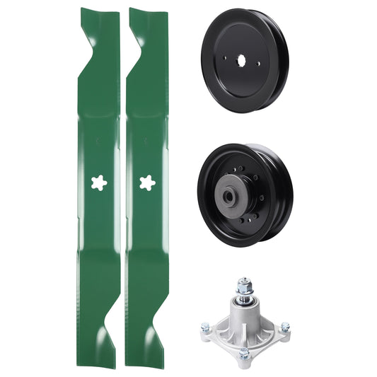 Products -  UDC Parts Mower Kit / Pulley 129861 + Pulley 532196104 + Spindle 532174356 + 2 Pack Blades 405380 / Fits Husqvarna LSZ4622 LSZ5422 LSZ5424