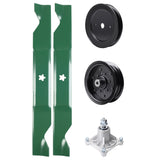 Products -  UDC Parts Mower Kit / Pulley 129861 + Pulley 532196106 + Spindle 532174356 + 2 Pack Blades 405380 / Fits Husqvarna LSZ4622 LSZ5422 LSZ5424 RZ4219