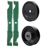 test -  UDC Parts Mower Kit / Pulley 129861 + Pulley 532196104 + 2 Pack Blades 405380 / Fits Husqvarna LSZ4622 LSZ5422 LSZ5424