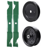 test -  UDC Parts Mower Kit / Pulley 129861 + Pulley 532196106 + 2 Pack Blades 405380 / Fits Husqvarna LSZ4622 LSZ5422 LSZ5424 RZ4219