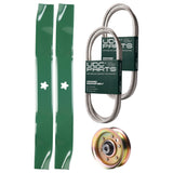 Products -  UDC Parts Mower Kit / Belt 140294 + Belt 144200 + Pulley 173437 + 2 Pack Blades 134149 / Fits Husqvarna LTH120 LTH130 YTH170