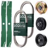 Products -  UDC Parts Mower Kit / Belt 140218 + Belt 144959 + Pulley 532194326 + Pulley 532196106 + Pulley 173437 + 2 Pack Blades 134149 / Fits Husqvarna YTH2042 XP