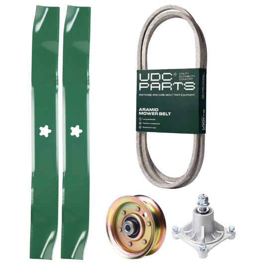 Products -  UDC Parts Mower Kit / Belt 174883 + Pulley 173437 + Spindle 532174356 + 2 Pack Blades 134149 / Fits Husqvarna LTH1542