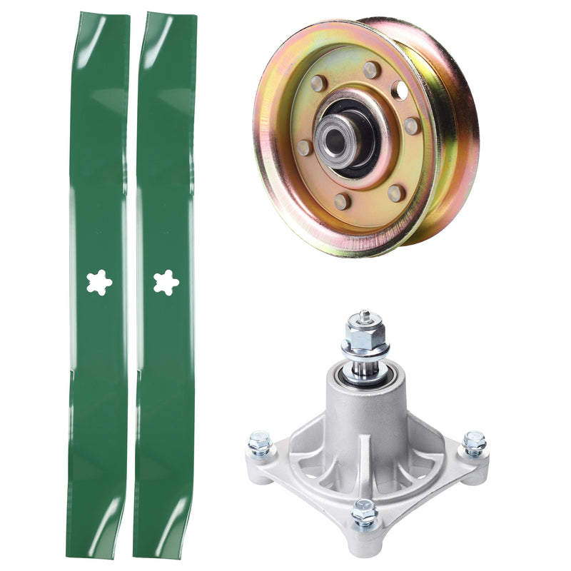 Products -  UDC Parts Mower Kit / Pulley 173437 + Spindle 532174356 + 2 Pack Blades 134149 / Fits Jonsered LT2122A2