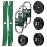 Bulk Lawn Mower Pulleys -  UDC Parts Mower Kit / Belt 130969 + Belt 140218 + Belt 197253 + Pulley 195945 + Pulley 532194326 + Pulley 532196106 + Pulley 532194327 + 2 Pack Blades 134149 / Fits Poulan Pro PB195H42LT PB20H42YT