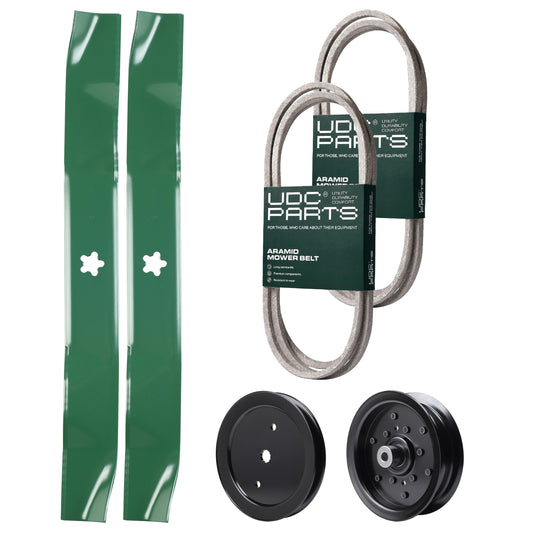 Products -  UDC Parts Mower Kit / Belt 194346 + Belt 197253 + Pulley 195945 + Pulley 532196106 + 2 Pack Blades 134149 / Fits Poulan Pro PP155G42