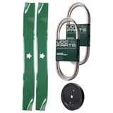  UDC Parts Mower Kit / Belt 130969 + Belt 140218 + Pulley 195945 + 2 Pack Blades 134149 / Fits Husqvarna LTH171