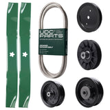 Products -  UDC Parts Mower Kit / Belt 130969 + Pulley 195945 + Pulley 532194326 + Pulley 532196104 + Pulley 532196106 + 2 Pack Blades 134149 / Fits Husqvarna YTH23V42
