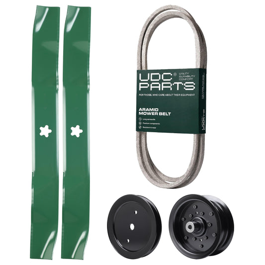 Products -  UDC Parts Mower Kit / Belt 130969 + Pulley 195945 + Pulley 532196106 + 2 Pack Blades 134149 / Fits Jonsered LT2216A2 LT2217A LT2223A2 LT2317A LT2317A2 YT42