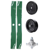 Products -  UDC Parts Mower Kit / Pulley 195945 + Pulley 532196106 + Spindle 532174356 + 2 Pack Blades 134149 / Fits Husqvarna RZ4219