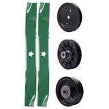 test -  UDC Parts Mower Kit / Pulley 195945 + Pulley 532194326 + Pulley 532196104 + 2 Pack Blades 134149 / Fits Husqvarna YTH23V42