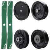  UDC Parts Mower Kit / Pulley 195945 + Pulley 532194326 + Pulley 532196104 + Pulley 532196106 + 2 Pack Blades 134149 / Fits Husqvarna YTH23V42