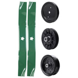 test -  UDC Parts Mower Kit / Pulley 195945 + Pulley 532194326 + Pulley 532196106 + 2 Pack Blades 134149 / Fits Statesman SO20H42YT