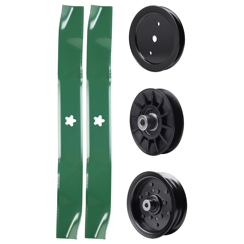 test -  UDC Parts Mower Kit / Pulley 195945 + Pulley 532194326 + Pulley 532196106 + 2 Pack Blades 134149 / Fits Poulan C20H42YT PO175A42LT XT195H42LT