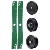 test -  UDC Parts Mower Kit / Pulley 195945 + Pulley 532196106 + Pulley 532194327 + 2 Pack Blades 134149 / Fits Poulan C20H42YT PO175A42LT XT195H42LT