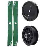 test -  UDC Parts Mower Kit / Pulley 195945 + Pulley 532194327 + 2 Pack Blades 134149 / Fits Statesman SO20H42YT