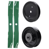 test -  UDC Parts Mower Kit / Pulley 195945 + Pulley 532196104 + 2 Pack Blades 134149 / Fits Husqvarna YTH23V42
