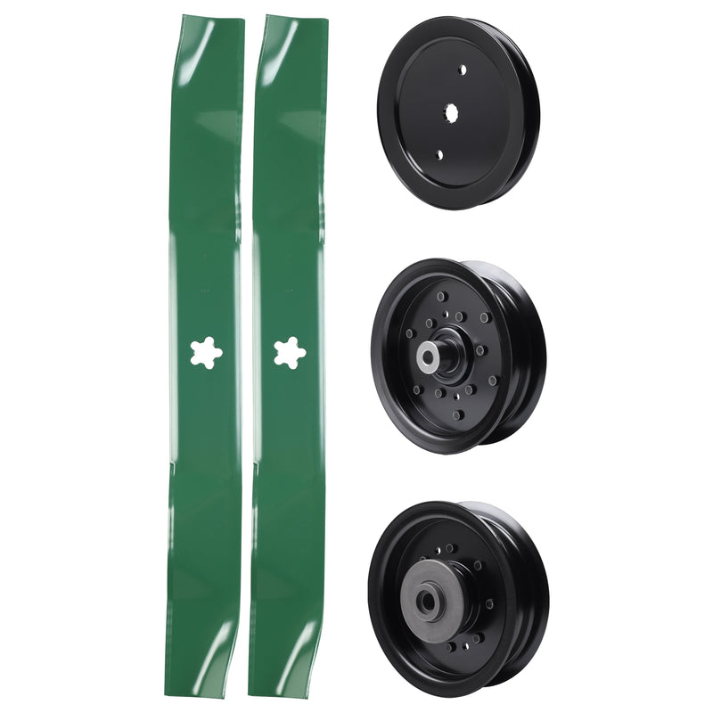 test -  UDC Parts Mower Kit / Pulley 195945 + Pulley 532196104 + Pulley 532196106 + 2 Pack Blades 134149 / Fits Husqvarna YTH23V42