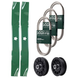 Wholesale Lawn Mower Parts -  UDC Parts Mower Kit / Belt 130969 + Belt 140218 + Belt 197253 + Pulley 532194326 + Pulley 532194327 + 2 Pack Blades 134149 / Fits Husqvarna LTH171