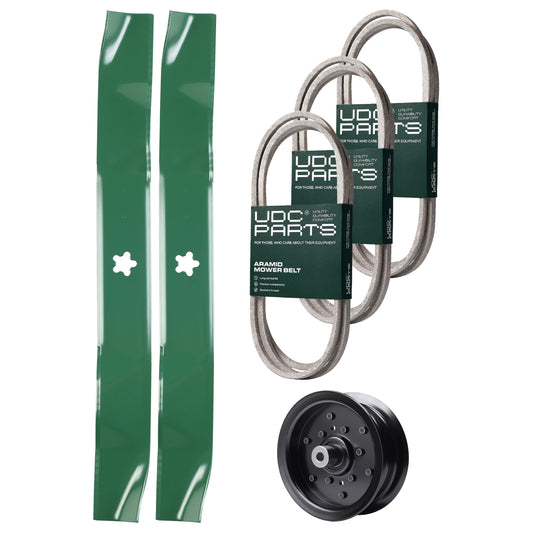 Products -  UDC Parts Mower Kit / Belt 130969 + Belt 138255 + Belt 197253 + Pulley 532196106 + 2 Pack Blades 134149 / Fits Jonsered LT2217A
