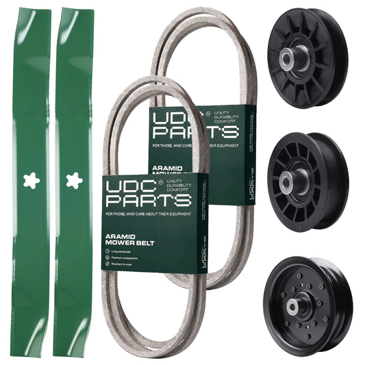 Wholesale Lawn Mower Parts -  UDC Parts Mower Kit / Belt 130969 + Belt 194346 + Pulley 532194326 + Pulley 532196106 + Pulley 532194327 + 2 Pack Blades 134149 / Fits Jonsered LT2216A2