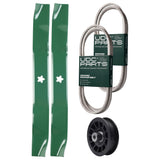  UDC Parts Mower Kit / Belt 130969 + Belt 140218 + Pulley 532194327 + 2 Pack Blades 134149 / Fits Husqvarna LTH171