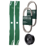  UDC Parts Mower Kit / Belt 130969 + Belt 138255 + Pulley 532196106 + 2 Pack Blades 134149 / Fits Jonsered LT2217A