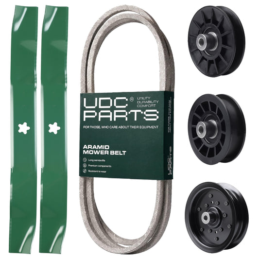 Products -  UDC Parts Mower Kit / Belt 140218 + Pulley 532194326 + Pulley 532196106 + Pulley 532194327 + 2 Pack Blades 134149 / Fits Husqvarna LTH171