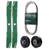 Products -  UDC Parts Mower Kit / Belt 130969 + Pulley 532194326 + Pulley 532196104 + 2 Pack Blades 134149 / Fits Husqvarna YTH23V42